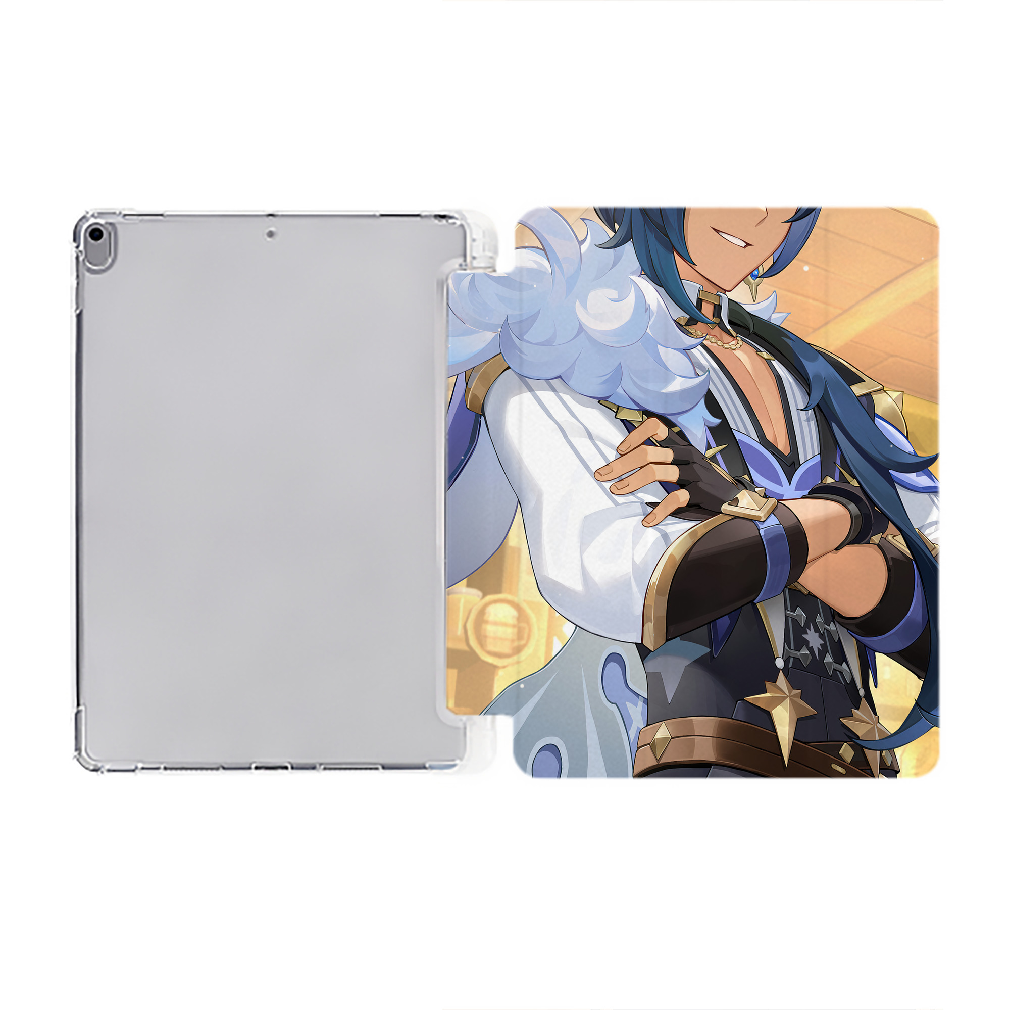 げんし神 genshin IPad ケース ペン収納付き 三つ折りスタンド PUレザー×シリコン 対応機種9.5/10.5/10.9インチ